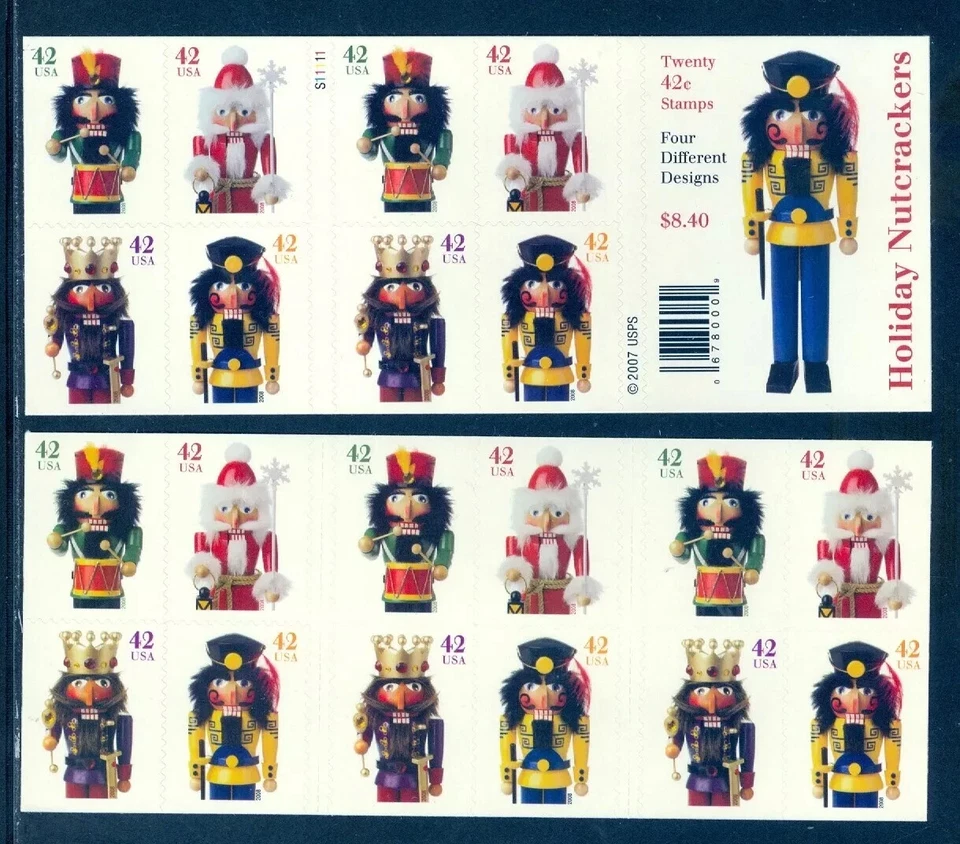 SFSTAMPS US Sc 4360-4363b HOLIDAY NUTCRACKERS Bklt Pane of 20 Stamps 42¢ NH 2008 - Image 1 of 1