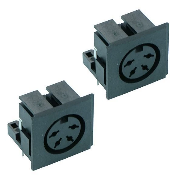 2 x 4-Way PCB DIN Socket Audio Connector - Image 1 of 1