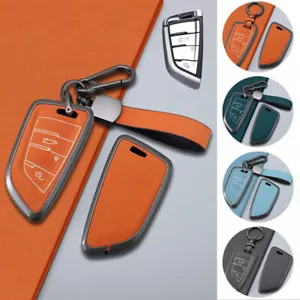 Alloy Leather Car Key Fob Case Cover For BMW 2 3 5 6 7 M5 X1 X2 X3 X4 X5 X5M X6 - Bild 1 von 19