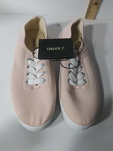 Forever 21 Tie Up Lace  Sneakers Sneaks Tennis Shoes Pink Size 6 - Picture 1 of 5