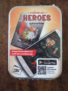 RARE FusionPlay HEROES - Smartphone NFC Card Game New & Sealed Tin + 14 cards 