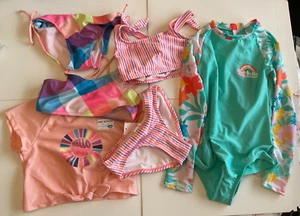 NEW Cat & Jack Girls 3 Swimsuits & 1 Shirt - Size S Small (6/6X) NWT - Picture 1 of 1