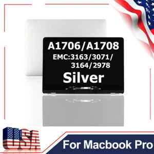 Silver LCD Screen+Top Cover Replacement For Macbook Pro A1706/A1708 2016-2017 US - Picture 1 of 9