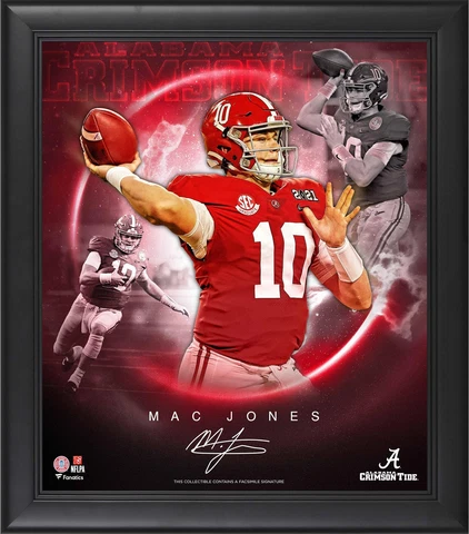 Mac Jones Alabama Crimson Tide FRMD 15x17 Stars of the Game Collage Facsimile Cover