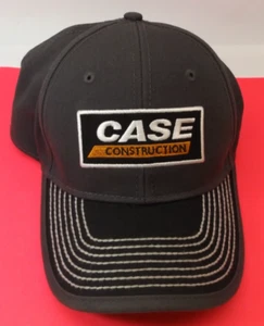 CASE Construction Cap Hat Adult Adjustable Black Gray Stitched - Picture 1 of 5