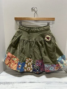 MATILDA JANE 8 Girls MERIDIAN Olive Green Patchwork Corduroy Skirt Secret Fields - Picture 1 of 12