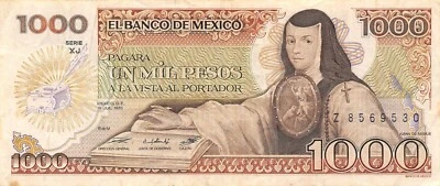 México  1000  Pesos  19.7.1985  Series XJ  Prefix Z  Circulated Banknote G1 - Image 1 of 2