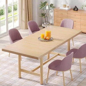 Kitchen Dining Table Wood 63 Inches Rectangular Dining Room Table for 6 - Picture 1 of 9