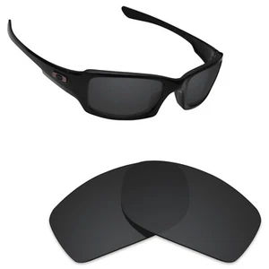 Hawkry Polycarbonate Replacement Lenses for-Oakley Fives Squared-Stealth Black - Picture 1 of 3