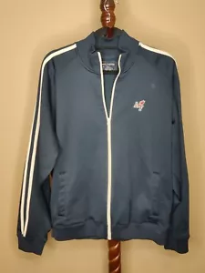 Abercrombie & Fitch men XL activewear jacket navy collar full zip long sleeve - Picture 1 of 8