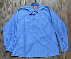 Vintage Setlowear Workwear Blue Shirt USA Union Made XL-L 17-17 1/2 Long Sleeve - Picture 1 of 12