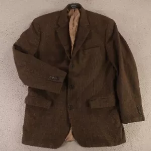 Giacca tweed M MT marrone Gun Check pied de poule 100% lana blazer cappotto sportivo 42L - Foto 1 di 16
