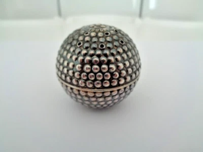 Antique Silver Golf ball Design Pepper Pot Shaker c1906 Rare Hallmarked Used - Image 1 of 4