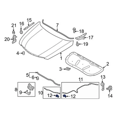 For Hyundai Sonata 1999-2024 Hyundai 8119933000 Hood Release Cable Clip Foto 1 de 4
