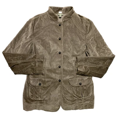 Chaqueta J. Jill Mujer 12 Gris Terciopelo Terciopelo Militar Elastizado Botón Delantero Foto 1 de 4