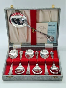 Vintage James Ryals Sheffield versilbert Wüste Löffel Set & Präsentationsbox - Bild 1 von 5