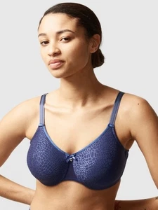 New CHANTELLE 1891 Ceramic Blue C Magnifique Minimizer Bra Size 32DDDD - Picture 1 of 4