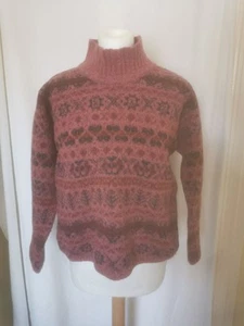 Vintage Nachtigallen Merinowolle Pullover Altrosa Größe Medium M 14 High Neck - Bild 1 von 5