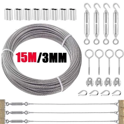 Drahtseil Edelstahl Set Rankhilfe Seilspannsystem Stahlseil Mit Spannschloss Dra - Bild 1 von 4