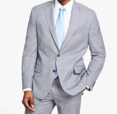 Nuevo Traje Chaqueta Michael Kors Para Hombre Gris A Cuadros Ajuste Clásico Elástico Talla 44S Foto 1 de 4