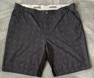 Adidas Men’s Golf Shorts 42 Black Gray Checked Elastic Waist 10" Inseam Athletic - Picture 1 of 10