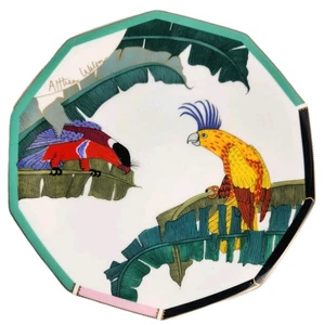 Vintage Shiseido 1992 Althea Wilson Raku-en handbemalter Bone China Teller Japan EUC - Bild 1 von 8