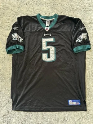 Camiseta deportiva Donovan McNabb Eagles Reebok auténtica vintage negra alternativa local QB #5 Foto 1 de 4