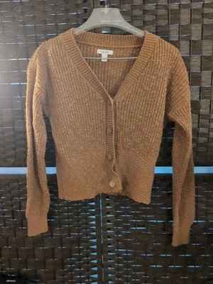 Cárdigan Suéter Nine West Cuello en V Recortado Tejido con Cable Talla S Manga Larga Nuevo Foto 1 de 4