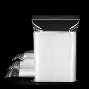Clear Resealable Zip Lock Pouches - 100Pcs Poly Plastic Grip Seal Storage Bags - Foto 1 di 4
