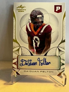 Da’Quan Felton AUTO 2024 Leaf Trinity SP #BA-DOF Virginia Tech New York Giants - Picture 1 of 2