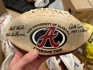Alabama Coaches Since Ray Perkins thru Nick Saban! Signed Football Faded & Older - Picture 1 of 11