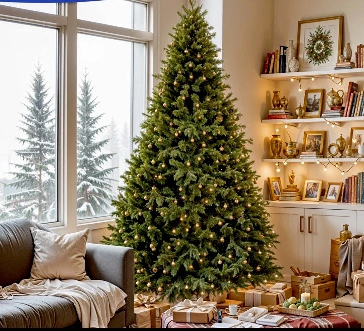 6ft Prelit Christmas Tree Artificial w/ 2 Color & 8 Light-modes Sturdy Base - Image 1 of 1