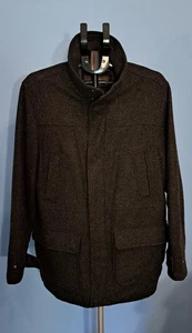 Tasso Elba Mens Winter Wool Blend Over Coat Size M Dark Gray - Picture 1 of 19