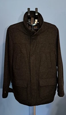 Tasso Elba Mens Winter Wool Blend Over Coat Size M Dark Gray - Image 1 of 4