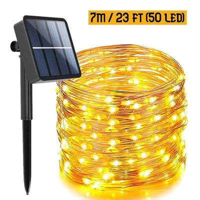 Outdoor Waterproof Copper Wire Solar String Lights LED Garden Party Decoration - Image 1 of 4