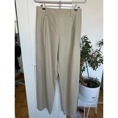 Vince Linen-Blend High-Rise Pull-On Pant, Tan, Size Large, EUC - Image 1 of 4