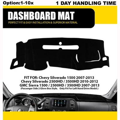 Alfombrilla de cubierta de tablero para GMC Sierra 1500 / 2500HD / 3500HD 2007-2013 almohadilla de tablero de automóvil Foto 1 de 4