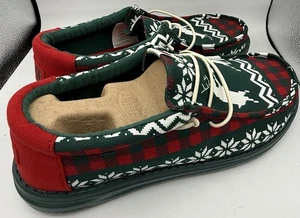 Hey Dude Wally Holiday Elf Slip On Shoes Mens Size 11 Christmas Green Red 41862 - Picture 1 of 9