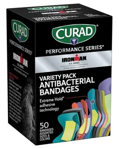 50 Varietà Benda Antibatterica Aiuto Fascia Striscia Adesivo Dito Tessuto Flessibile - Foto 1 di 7