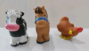 Fisher Price Little People Farm Animal Replace Cow Horse Chicken 3 Incl. 2012-14 - Picture 1 of 16
