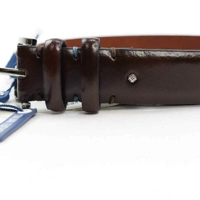 Ryan Seacrest Hombres Cinturón Cuero Marrón Hebilla Plateada Seacrest Distinción Talla S Foto 1 de 4