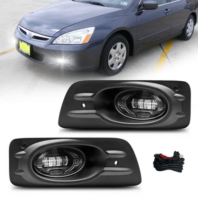 For 2006 2007 Honda Accord 4DR Sedan LED Fog Lights Front Bumper Lamps+Wiring - Imagem 1 de 4