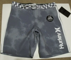NEW Hurley sz 14 solid gray board shorts boys youth swim trunks swimsuit - Picture 1 of 2