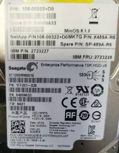 NetApp X489A-R6 1.2TB 10K SAS HDD - 108-00322 SP-489A-R6 2723228 ST1200MM018 - Picture 1 of 5