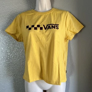 Vans Trecker kurz geschnittenes Damen-T-Shirt Grafikdruck gelb & weinrot Größe Large - Bild 1 von 7