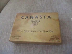 Vintage Canasta Playing Card Tray with original box and instructions & 2 Decks - Picture 1 of 22