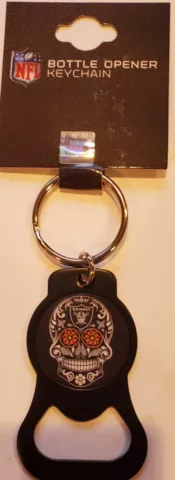 NFL - RAIDERS SUGAR SKULL BOTTLE OPENER OFFICIAL TEAM KEY CHAIN Cover