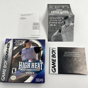 Gameboy Advance High Heat Major League Baseball 2003 senza gioco solo scatola e inserti - Foto 1 di 8