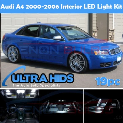 19x DELUXE AUDI A4 S4 B6 2000 - 2006 LED INTERIOR UPGRADE KIT SET XENON WHITE UK - Image 1 of 2