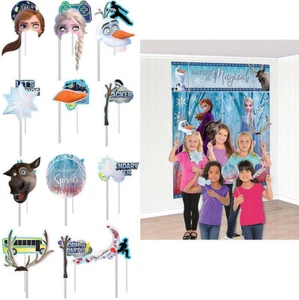 Disney FROZEN 2 II Scene Setter BIRTHDAY party wall backdrop Anna Elsa 12 props - Picture 1 of 1